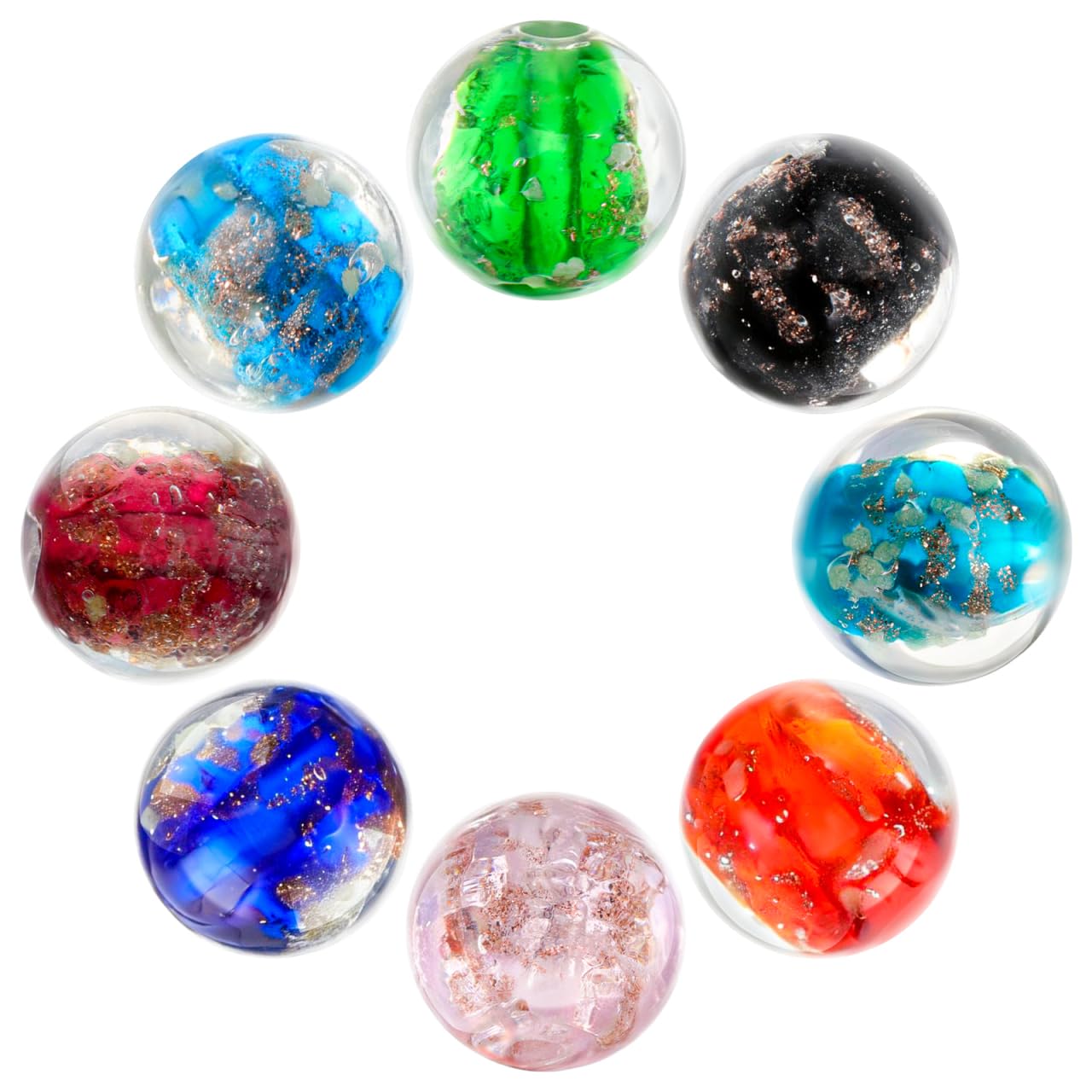 Amazon.co.jp: KESYOO とんぼ玉 ガラス 蓄光 ビーズ 12mm *8個